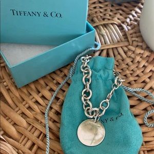 Tiffany & co silver round link tag bracelet